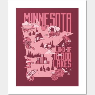 Minnesota Land of 10,000 Lakes // Land of Ten Thousand Lakes Posters and Art